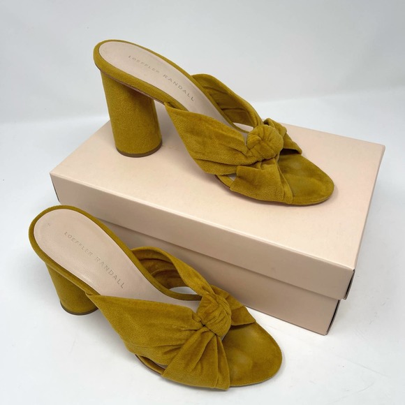 Loeffler Randall Shoes - Loeffler Randall Women's Marigold Coco Knotted Velvet Block Heel Mules size 7.5